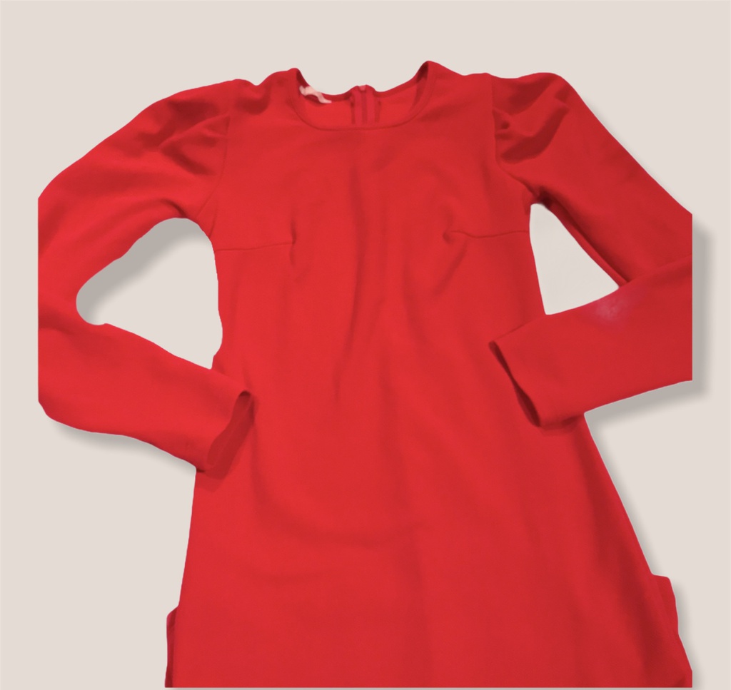 Vestido rojo corto manga larga talla L | Closet Revolution